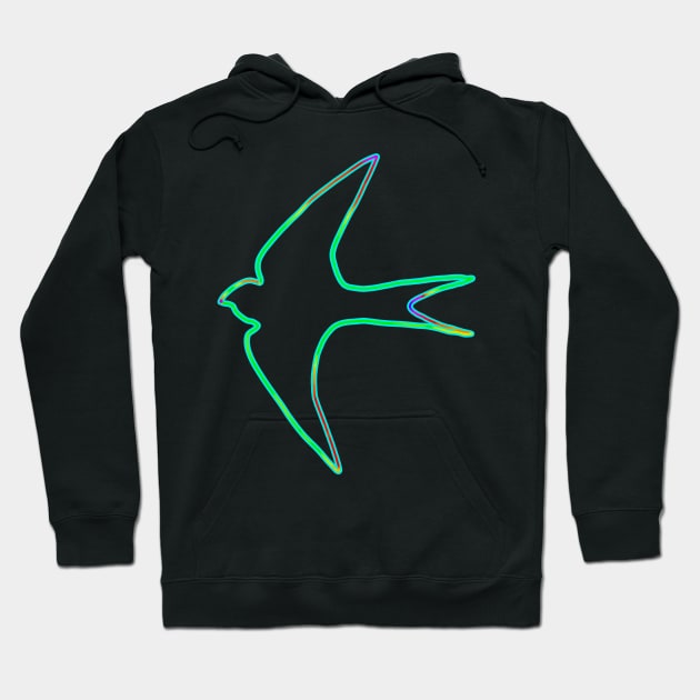 Neon bird, swift design Hoodie by Gavlart